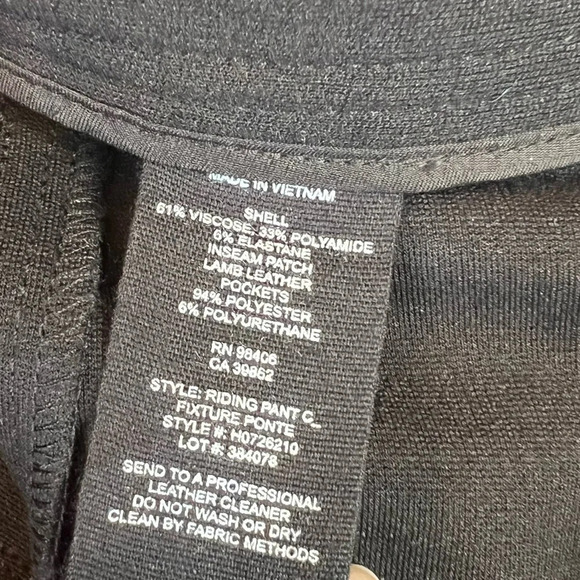 Theory Riding Pants C Fixture Ponte Black Leather Trim Casual Equestrian - Picture 10 of 11